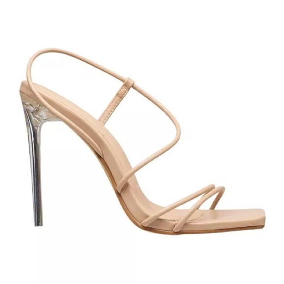 H HALSTON Women's Wizard Multi Strap Party Heels Sandal in nude - Picture 3 of 15